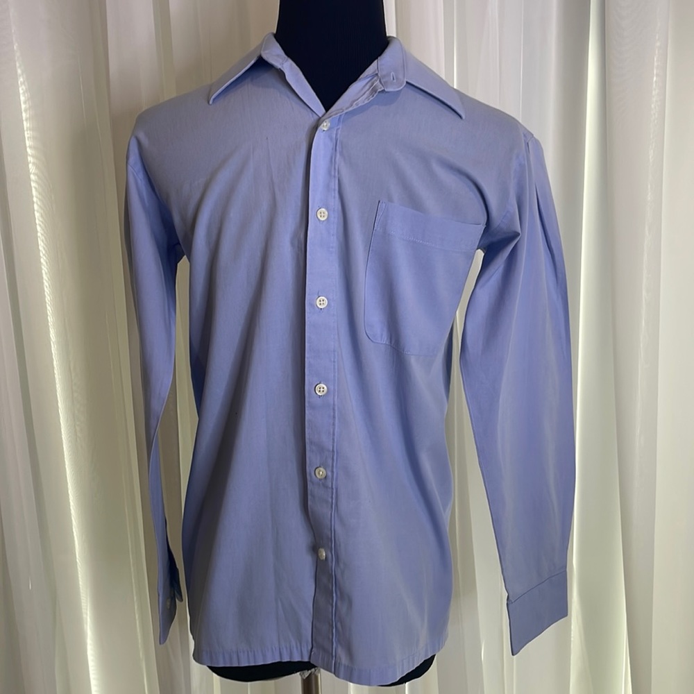 Blue Long Sleeve PERRY ELLIS Dress Shirt, sz M/14